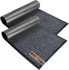 GORILLA GRIP Traffic Guard Indoor Outdoor Heavy Duty Door Mat, 35x23 Gray