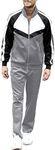 Men's Track Suits 2 Piece Set with Full-Zip Casual Athletic Gym Workout Sweatsuit Grey Large