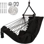 Ciouper Hammock Chair Hanging Rope Swing with Foot Rest Support - Max 500 Lbs - 2 Cushions & 1 Neck Pillow Included - Steel Spreader Bar with Anti-Slip Rings - for Any Indoor or Outdoor Spaces (Grey)