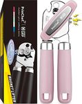 PrinChef Can Opener Manual, Can Tin Bottle Opener with Magnet - No-Trouble-Lid-Lift, Handheld Can Opener Smooth Edge with Sharp Blade, Heavy Duty and Easy to Use, for Seniors with Arthritis, Pink