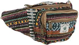 Hemp Fanny Pack,Adjustable Waist and Multiple Pockets,Waist Bag & for All Purpose (Multicolored)