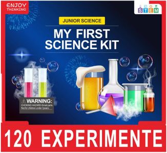 120+ Experiments Science Kit for Kids – STEM Chemistry Set with 40 Core & 80 Bonus Experiments | Educational Fun with Crystals, Explosions, and Color Mixing | Safe Science Lab for Young Learners