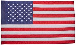 American Flag 2 ½ x 4 ft. Nylon SolarGuard NYL-Glo by Annin Flagmakers, 100% Made in USA with Sewn Stripes, Embroidered Stars and Banner-Style Pole Sleeve. Model 21850