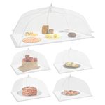 Simply Genius Mesh Food Cover Set, 2 Jumbo (47ââ‚¬Âx26ââ‚¬Â) & 4 Large (17ââ‚¬Âx17ââ‚¬Â) Pop-Up Food Tents/Food Covers For Outdoors, Reusable and Collapsible, Food Nets, 6 Pack