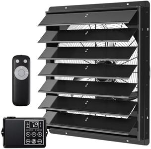 30in Shutter Exhaust Fan with Thermostat,Wall Mounted Attic Ventilation Fan,7000CFM,8m/s,Window Shutter Exhaust Fan with Remote,Controller,3Speed,Timer,All-Metal for Garage,Greenhouse,Attic,Coop,Black