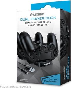 DreamGear DGPS4-6432 PS4 Dual Power Dock Controllers Charging Dock (Black)