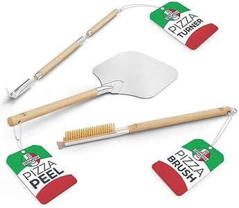 Senwosa Pizza Oven Accessories Kit w/Pizza Peel 12 inch, Pizza Oven Brush & Stone Scraper, Turner/Bubble Popper Bundle - Tools & Supplies Set - Compatible with Outdoor Ooni, Gozney, Ninja, Solo Ovens