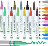 Amitasha 12 Art Markers Acrylic Paint Pens Colour Set for Rock Wood Painting, Art Craft Calligraphy Drawing Glass Fabric, Journal, Doodling, Writing Book, Perfect for Sketching