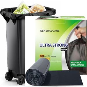 13 Gallon Ultra Strong Trash Bags | 120 Count Bulk | Tall Kitchen Rubbish Bag | Can Liners | Clear Multi-Use Garbage Bags Fresh Scent Refuse Bag