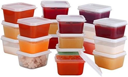 Greenco Mini Containers with Lids 20 Pack, 2 oz Containers with Lids - Small Plastic Storage Condiment Containers with Lids - Baby Food Containers, Snacks, Sauces, Candy - Freezer & Dishwasher Safe