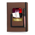 CORPORATE PORIUM Customised Name Print A5 Notebook, Card Pocket, Backcase For Mobile Pocket | Office Diary For Men & Women | Executive Diary | Personalised Diary, 160 Pages (3 in DIary, Brown)