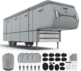 RVMasking 5th Wheel RV Cover, 7 Layers Waterproof (34'1"-37', Light Gray)