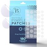 BLOOMORA Invisible Pimple Patches (180 Count), Spot Patches for Acne Treatment, Hydrocolloid Patches for Blemishes, Pimple Patch for Face Care & Body, Acne Patch Spot Remover (S/L)