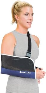 MUELLER Sports Medicine Adjustable Arm Sling - Comfortable Support for Left or Right Shoulder and Arm Injury, For Men and Women, Blue w/ Black Mesh, One Size Fits Most