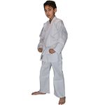 TurnerMAX Karate Suit Martial Arts Cotton Tae Kwon Do Uniform Kids Jiu Jitsu Gi Judo Kids Adult Clothing White 120