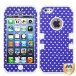 MYBAT IPHONE5HPCTUFFIM038NP Premium TUFF Case for iPhone 5, 1-Pack, Retail Packaging, Purple Vintage Heart Dots/Solid White