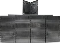 SquareDealOnline - DV2R14BKWT - Standard 14mm DVD Cases - 2 Disc Capacity - Black - (100 Pack)