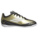 adidas F50 Club Messi Football Boots Indoor, Gold met/Cloud White/core Black, 5 UK