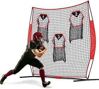 Doubleriver Football Throwing Target Net - 6X6FT Quarterback Training with 3 Pockets, Heavy-Duty Fiberglass Poles & Polyester - Portable Accuracy Practice for Backyard, Team Drills, Youth Players