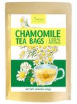 TeeLux Chamomile Tea Bags 100 Count, Pure Natural Chamomile Flowers, Soothing, Caffeine Free Herbal Tea, Biodegradable Tea Bags