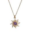 REORAH COLLECTION Rapunzel Sun Necklace, 925 Sterling Silver, Princess Jewelry, Sterling Silver, Cubic Zirconia, Gold