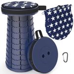 ALEVMOOM Portable Telescoping Stool Collapsible Stool with Cushion & Bag, Retractable Folding Stool for Adults Foldable Seat Sturdy Capacity 440 lbs for Camping Fishing Hiking BBQ