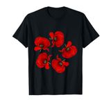 British Legion Poppy Memorial Day Black Red Poppies T-Shirt