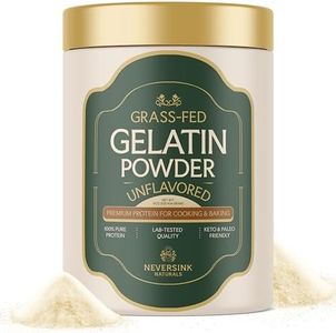 Neversink Naturals Grass Fed Gelatin Powder - Unflavored, 100% Grass-Fed Bovine Gelatin, 11g Protein, Keto & Paleo – Beef Gelatin Powder for Gummies, Bone Broth, Baking, Desserts, & Cooking - 1lb