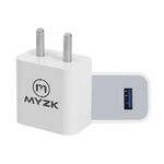 MYZK 2.4A 12w USB Port 5v/2.4 USB Charger,USB Charger Adapter for iPhone 11/Xs/XS Max/XR/X/8/7/6/Plus, iPad Pro/Air 2/Mini 3/Mini 4, Samsung S4/S5, and Realme,Oppo,Mi Charger,and More (White)