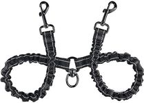 No Tangle 360° Swivel Dual Leashes for Walking 2 Dogs,Double Dog Leash Coupler,Adjustable Length Dual Two Dog Lead Splitter, Shock Absorbing Bungee Lead 2 Dog(Black)