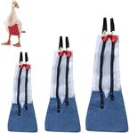 Chicken Duck Goose Diaper Washable Pet Bow Tie Diapers for Hens Roosters Poultry 1 Pack (L, Blue)