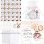 Colarr 50 Set Baby Shower Candle Favors Bear Themed Baby Shower Favors Gifts for Guest, Include 50 Tea Light Candles 50 Thank You Tags and 50 Return Gift Bags for Gender Reveal (Fresh Style)