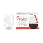 GOVINO Stemless Plastic Wine Glasses Gift Set of 4, 16oz/473ml | Unbreakable Reusable Tumbler Drinking Glasses Wine Gifts for Red White Wine Lovers