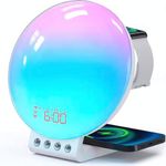 Matzi Sunrise Alarm Clock: Wake-up Light, Smart Sleep aid, Bedroom Essential, Perfect for Kids. Ideal Gift with Wireless Charging for Apple/Samsung Phones & Apple Watch. Adaptor Included.