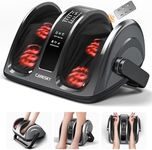 Shiatsu Foot Massager Machine with Heat & Remote, Single Hand Handle, 3-Heating for Circulation and Pain Relief, Deep Kneading Rolling for Calf-Leg-Arm Relaxation, Plantar Fasciitis, Neuropathy