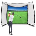 GoSports Range Cage 10 ft x 8 ft Golf Practice Hitting Net with Impact Screen