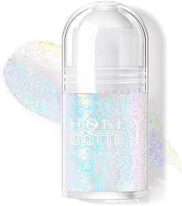 HOSAILY Roll-on Holographic Body Glitter Gel for Face Hair, Chameleon Color Changing Glitter Gel Under Light, Chunky Mermaid Sequins Festival Party Rave Accessories Shimmer Makeup (9# Golden Ocean)