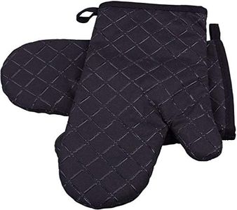 Comius Sharp Manoplas Horno, 1 par Guantes Antideslizante al Aire Libre Guantes de Resistente al Calor Agarradores de Cocina Mitones del Horno para Asar, Hornear, Cocinar, Barbacoas (Black)