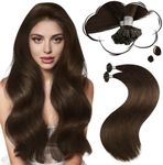 Moresoo U Tip Extensions Real Human Hair Ash Brown U Tip Hair Extensions Human Hair Dark Brown for Women 50S 50G 22 Inch
