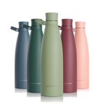 LARS NYSØM Stainless Steel 34oz Water Bottle | 1000ml BPA-Free Insulated Thermo Flask for Hot and Cold Beverages | Leakproof Water Bottle (Sage Green, 1000ml)