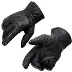 Milwaukee Leather SH734 Men's Black Thermal Lined Leather Motorcycle Hand Gloves W/Sinch Wrist Closure - Medium