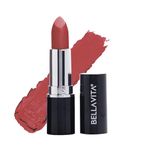 BELLAVITA Comfort Matte Bullet Lipstick| Intense Colour| Creamy Matte Finish| Intense Moisturisation| Smooth Glide| Lipsticks for Women| 4 Hr Stay, Naughty Nude, 4.2 gm