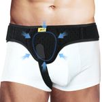 TENB Hernia Belt for Men Hernia Support Truss Inguinal or Sports Hernia, Adjustable Waist Strap with Removable Compression Pads Breathable Material (Black, Medium)