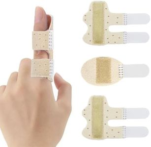 Trigger Finger Splint Set 3 Pack, Long & Short Finger Braces, Adjustable Finger Support with Aluminium Splint, Joint Stabilizer for Daily Support, Fits Thumb, Index, Middle, Ring & Pinky (Beige)