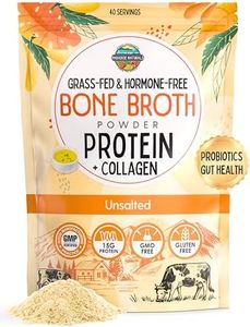 Paradise Naturals Organic Bone Broth Protein Collagen Powder, Unsalted, Quick-Dissolve, Grass-Fed Hormone Free, Gluten-Free, Paleo Keto Friendly 15g Protein, Active Probiotics, Joints, Gut Health