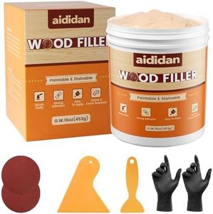 Wood Filler, Wood Repair Kit, 16 Ounce Paintable & Stainable Wood Putty Filler, Wood Scratch Cracks Holes Repair Furniture, Exterior Wood Filler Water Resistant, Wood Putty White oak,