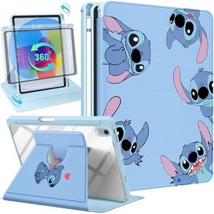 Trendy Fan for iPad Mini 7 Case/for iPad Mini 6 Case 8.3 Inch 2021 Cute Cartoon Kawaii for Girls Kids Girly Women Design Covers,360 Degree Rotating Folio Stand Pencil Holder for i Pad Mini 6th,Blue