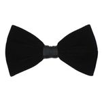 Kavove Solid Velvet Black Colour Bow Tie