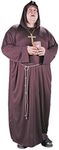 Fun World Men's Plus-size Monk Plus Size Adult Costume, brown, Plus Size up to 6'2" / 300 lbs.