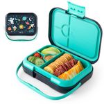 BOZ Bento Box for Kids - Kids Bento Lunch Box – Toddler Lunch Box for Daycare – Leak Proof 4 Compartments Kids Lunch Container – Dishwasher Safe Kids Bento Box – Bento Lunch Box for Kids (Space)